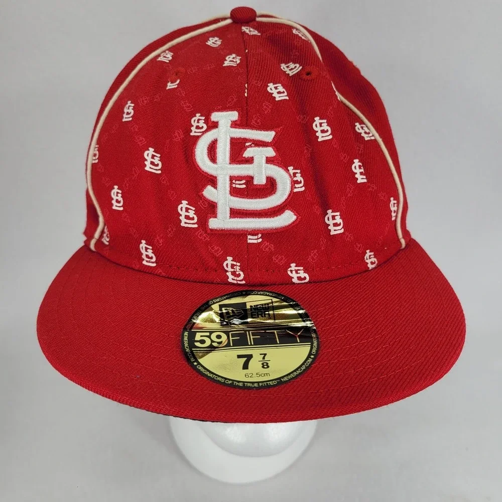 St Louis Cardinals Hat Cap Mens 7-7/8 Red New Era 59Fifty Fitted MLB Baseball